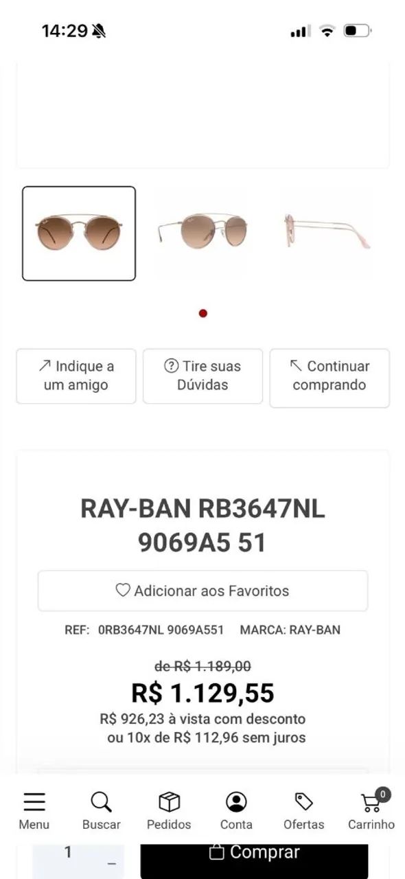 Óculos Raí Ban Original, novo - Foto 2