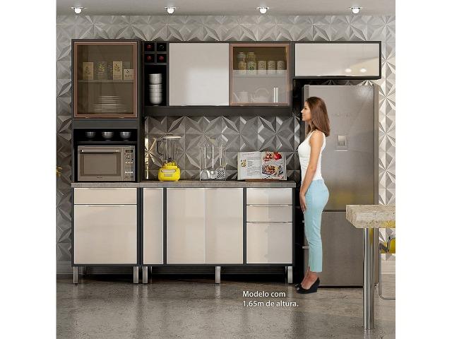 Cozinha Completa 4 Peças Ágata Grafite/Off White Faça seu pedido e pague na entrega