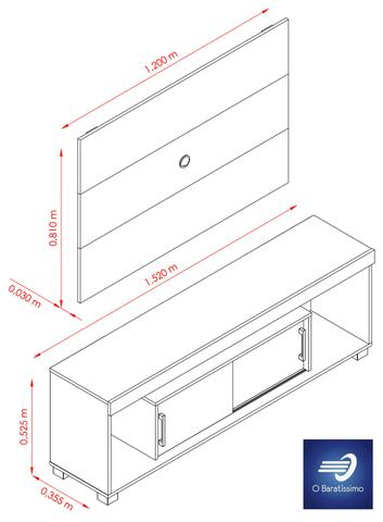 Rack com Painel para TV até 50" #FreteGRÁTIS* #Garantia #Lacrado - Foto 4