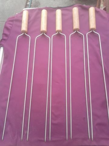 Espetos duplos de inox novos - Foto 2