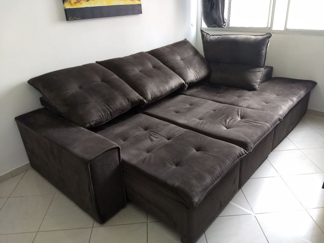 Sofá retrátil e reclinável semi-novo - Foto 3