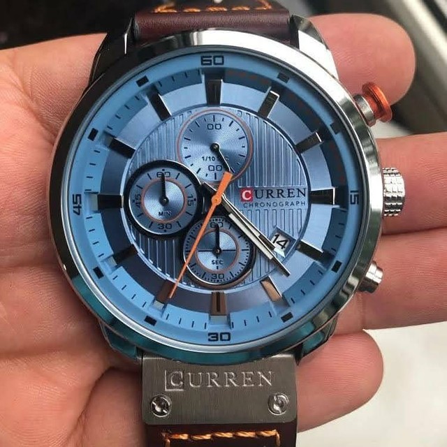 Relógio original importado Marca Curren pulseira em couro genuíno.