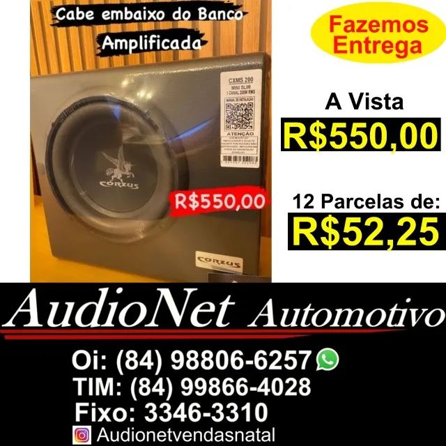Caixa De Som Dutada Mini Slim Subwoofer Ativa Grave 8 Polegadas Bob 200w Rms Carro Som