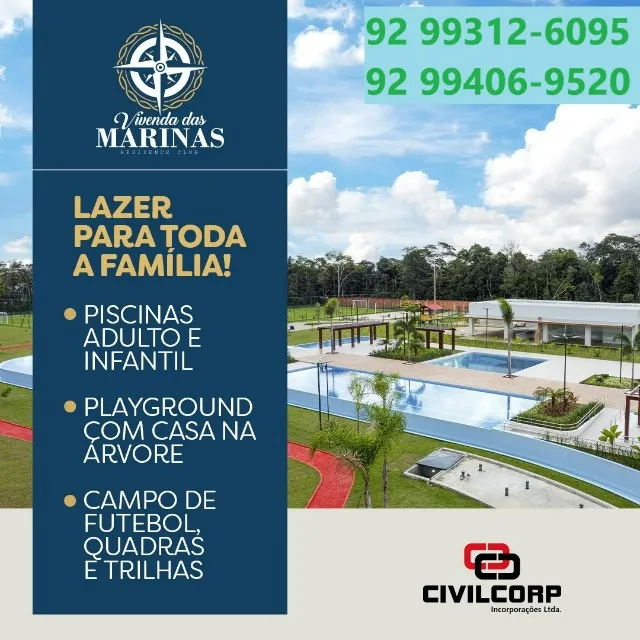 Vivenda das Marinas Lote lindo frente Área Preservação por valor promocional