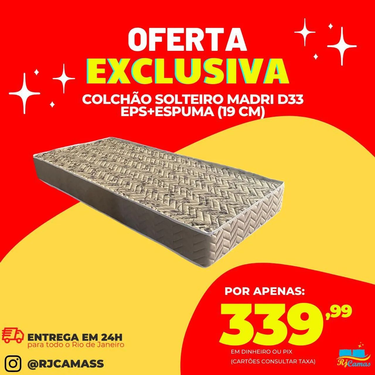 COLCHAO SOLTEIRO/ CASAL MADRI D33 EPS+ESPUMA (19CM)