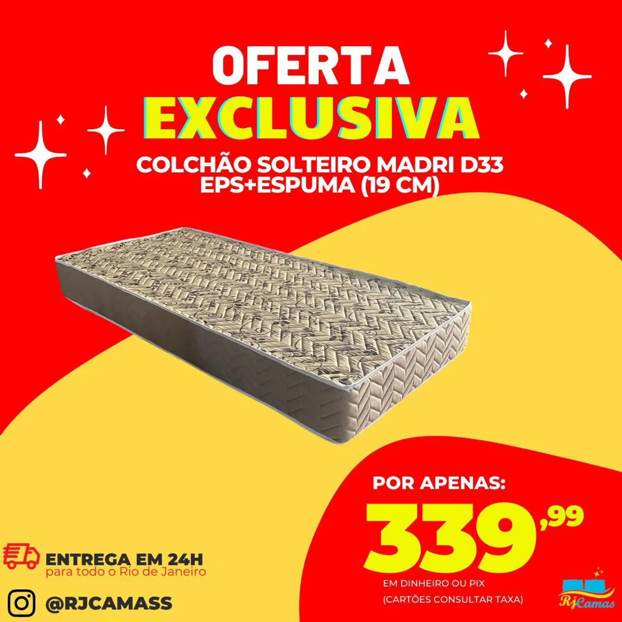 COLCHAO SOLTEIRO/ CASAL MADRI D33 EPS+ESPUMA (19CM)