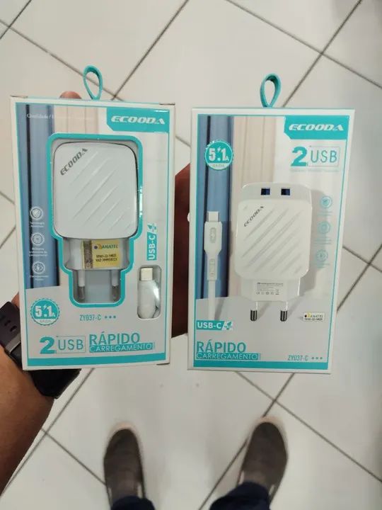 Carregador rápido Ecooda 5.1 Tipo C ou  Iphone
