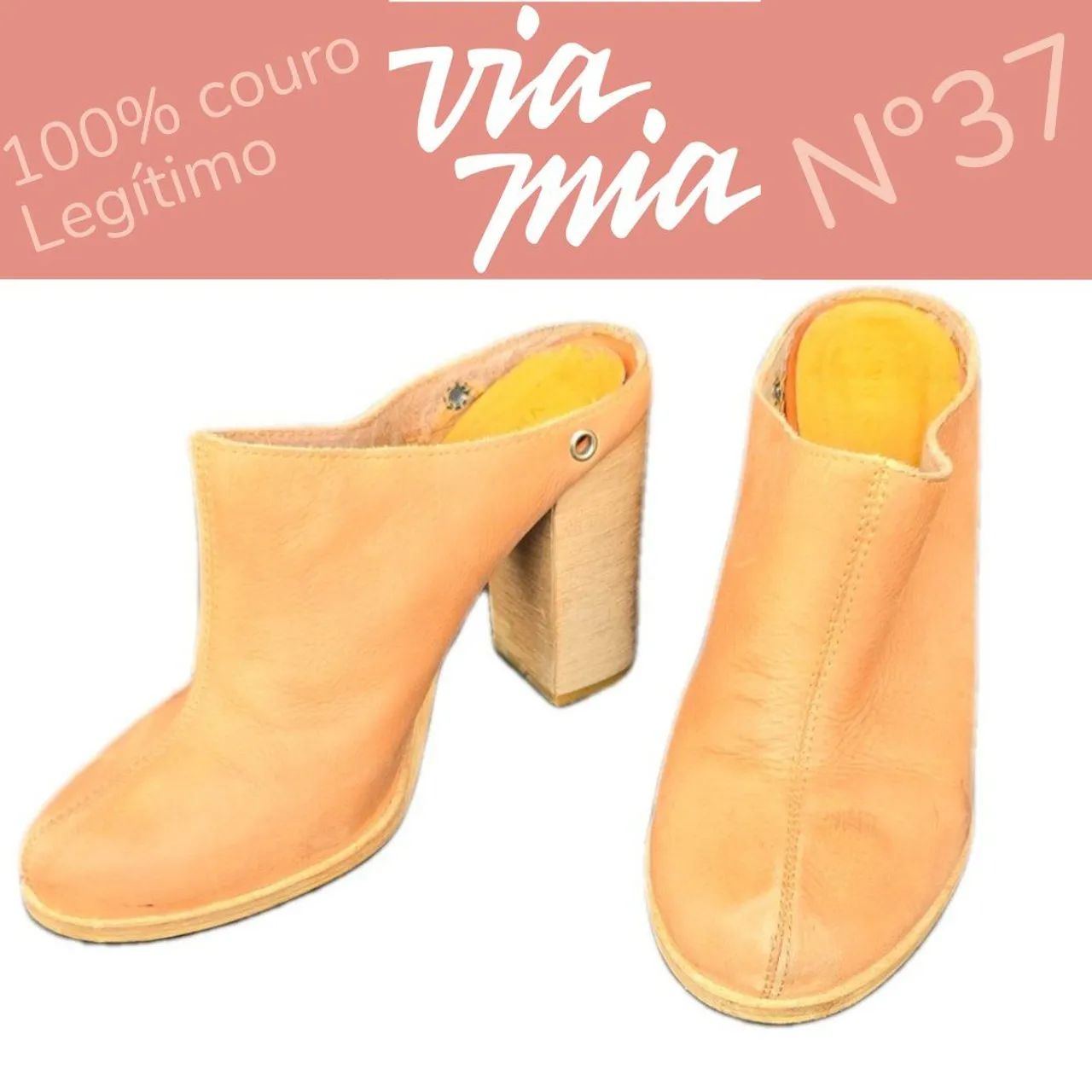 Sandália Via Mia N° 37 - Couro Legítimo