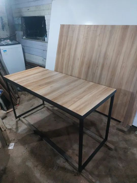 Mesa reta estilo industrial  - Foto 2