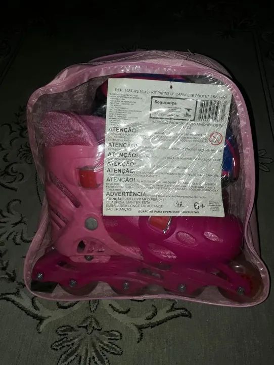 Kit Patins 4 Rodas Inline com Proteção - Foto 2