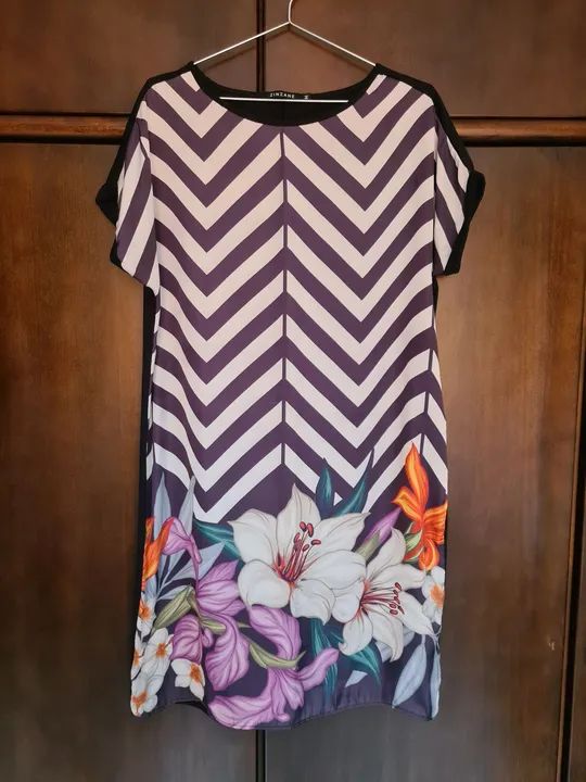 Vestido Chevron Floral - Foto 2