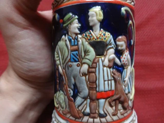 Caneco de chopp Anos 70 Jaeger Pintada a Mão - Foto 4