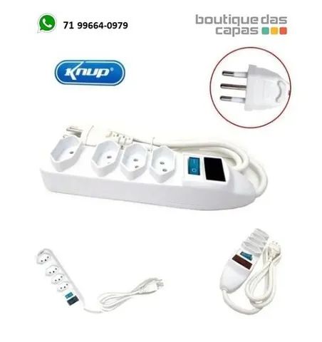 Extensão elétrica 6 tomadas filtro de linha bivolt cabo 1,5 metros - sl 7606 - Foto 3