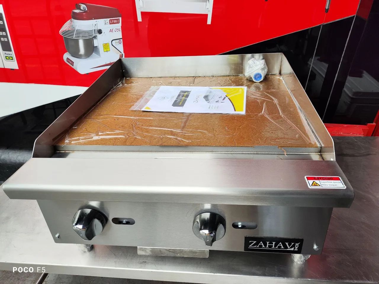 VENDO CHAPA 2 QUEIMADORES PROFISSIONAL ZAHAV INOX NOVA  - Foto 2