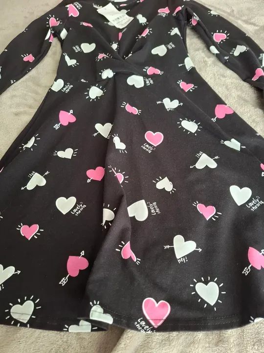 Vestido Infantil - Estampa de Corações - Foto 3