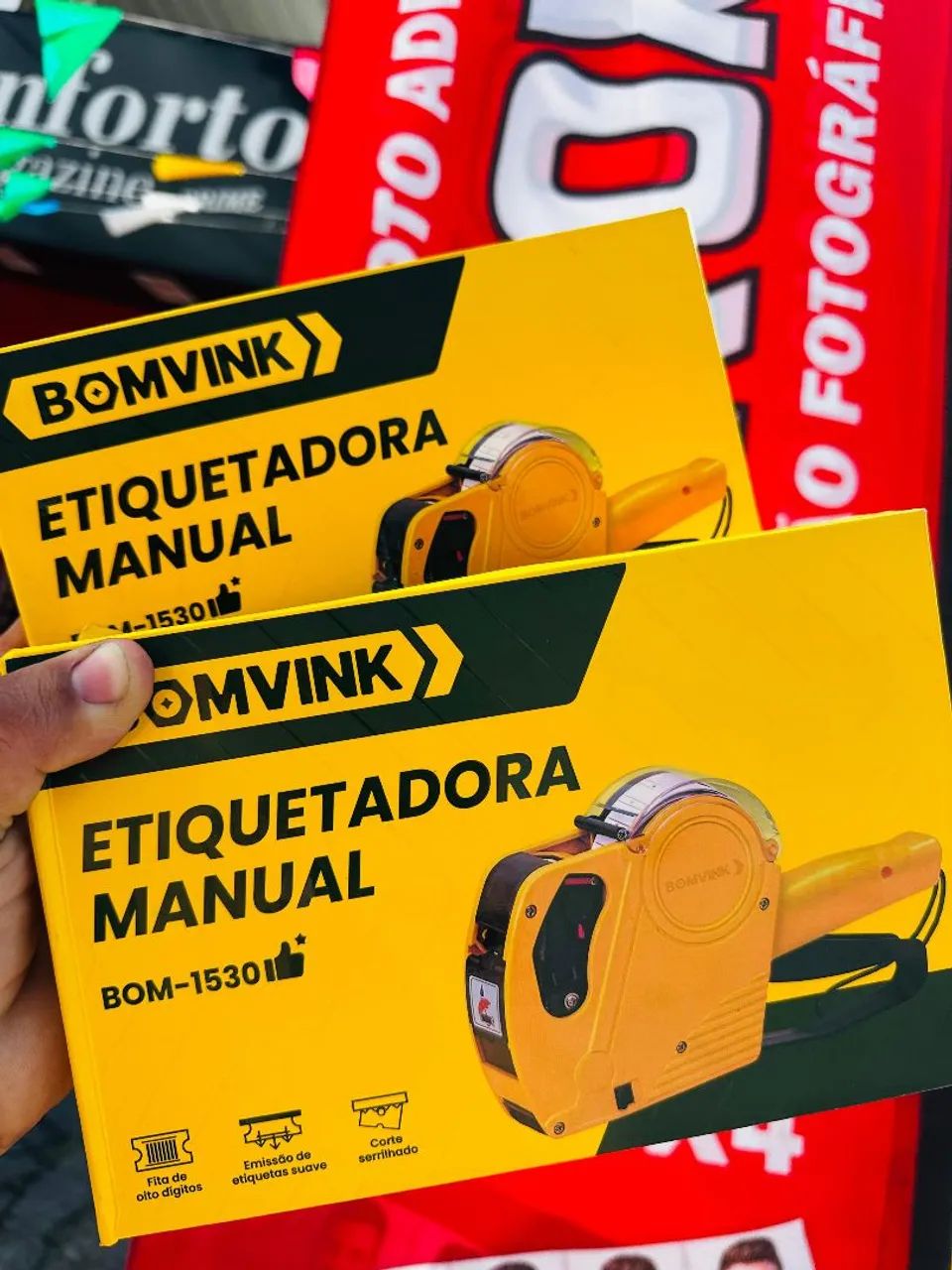 Etiquetadora Manual Profissional Amarela - Foto 2
