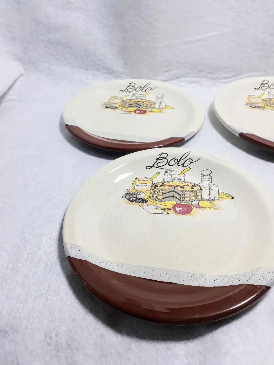 06 pratos de sobremesa em cerâmica - Foto 6