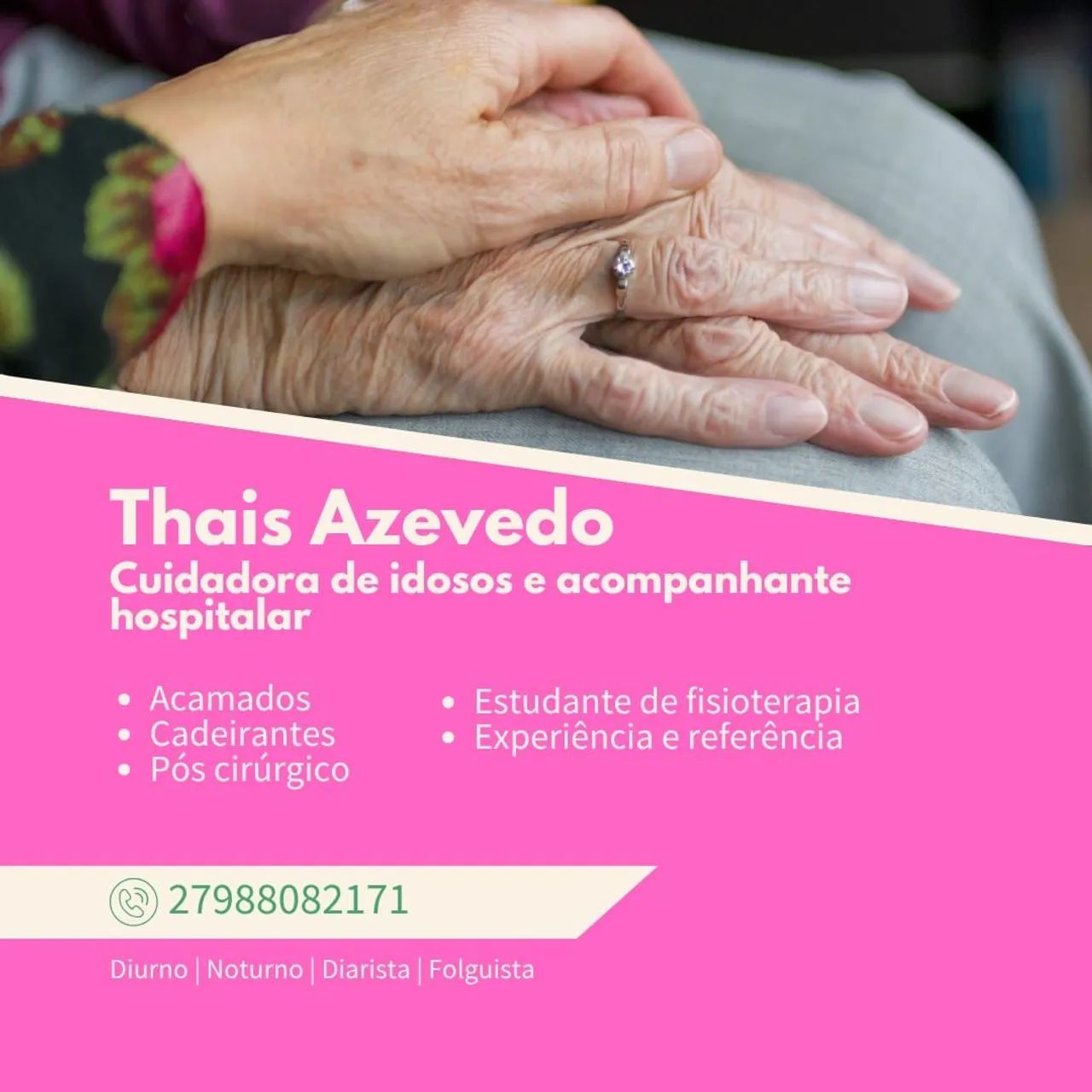Cuidadora e acompanhante hospitalar 
