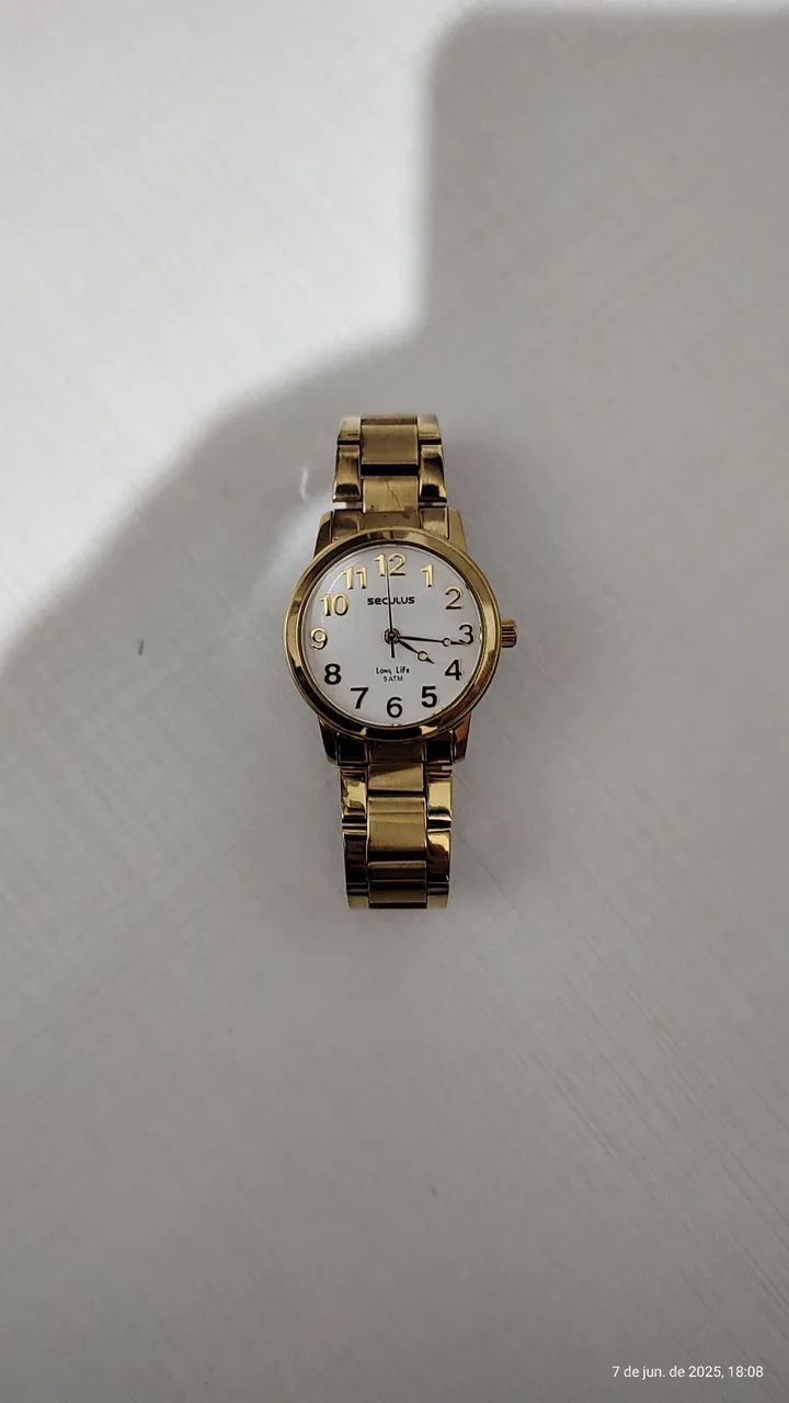 Relógio Dourado Seculus original 