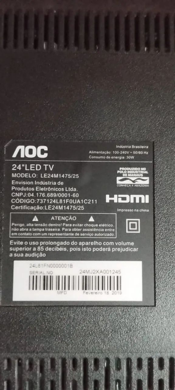 Tv led AOC 24 polegadas com controle  - Foto 4