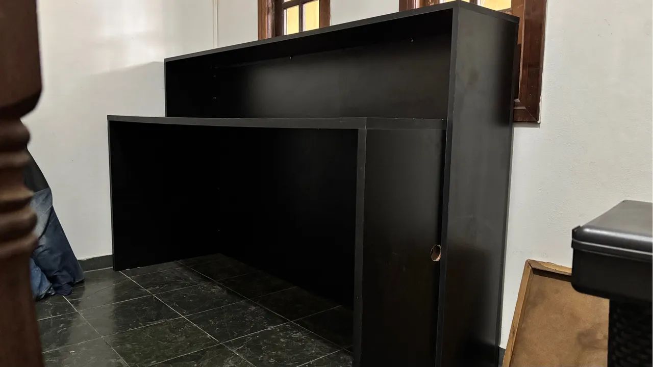 Balcão de escritório preto (MDF) - Foto 3