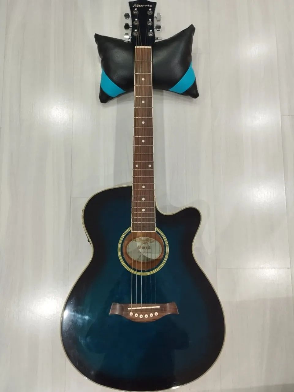 Violão Morris Azul Eletro Acústico - Aço