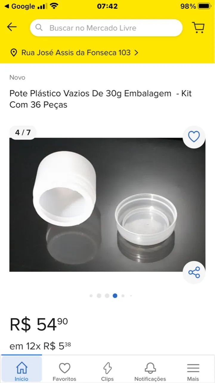 Potes Plásticos Vazios 30g - Kit com 36 Peças - Foto 3