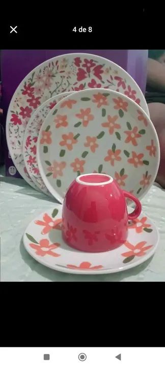 Jogo de Chá com Flores - Novo! - Foto 2