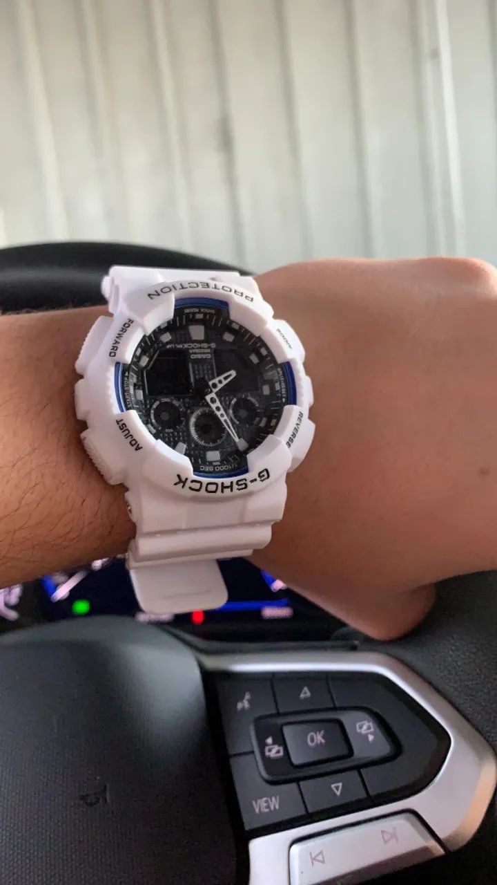 G-Shock Ga100 Branco com azul - Foto 3