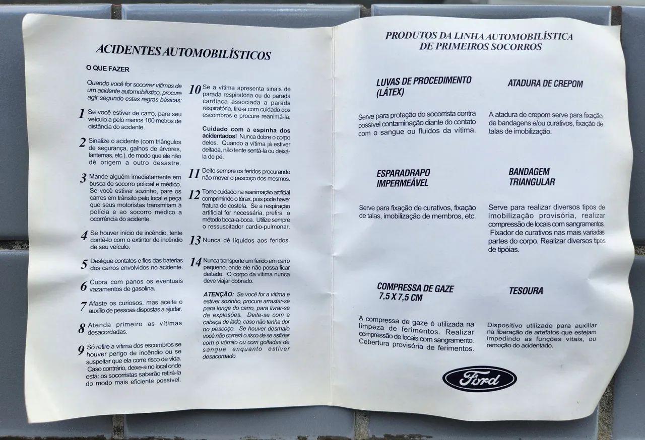 Kit de Primeiros Socorros Original Ford 1998 - Foto 3