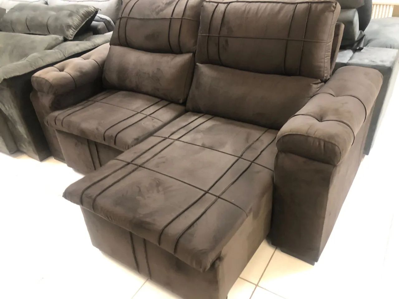 Sofá retrátil e reclinável 2m / NOVO / ENTREGAMOS  - Foto 4