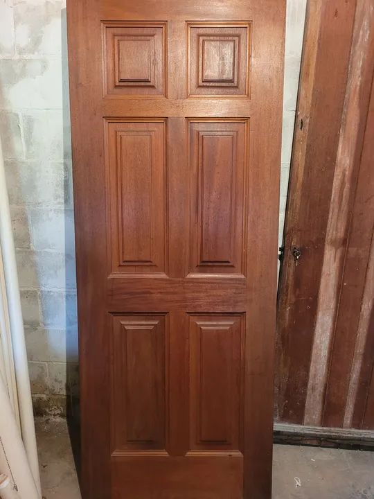 Porta madeira 80cm maciça mogno. - Foto 3