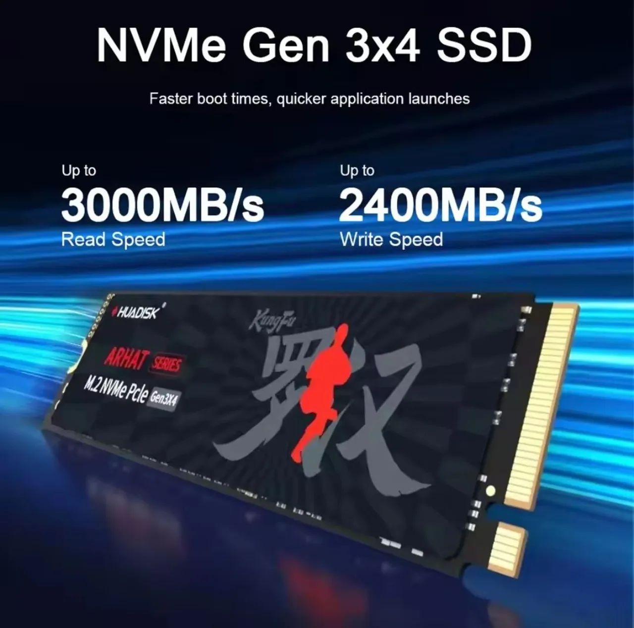 SSD HUADISK  M.2 NVMe  3000MB/s Gen3x4 256gb