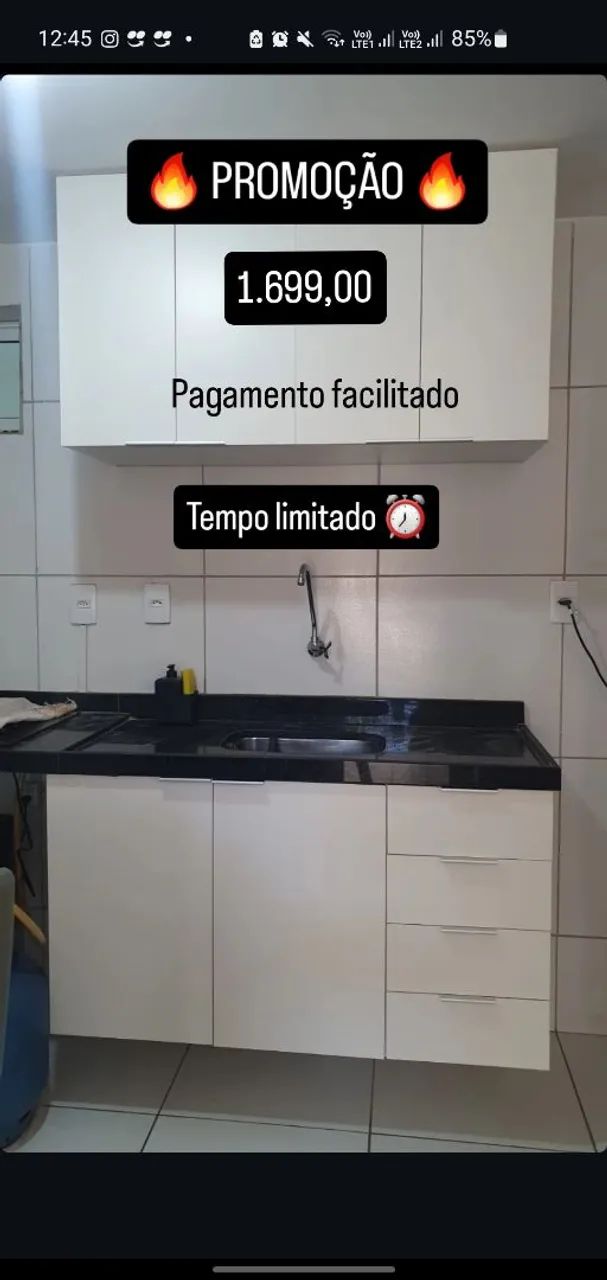 Armário de Cozinha Branco 1.699,00 - Promoção!