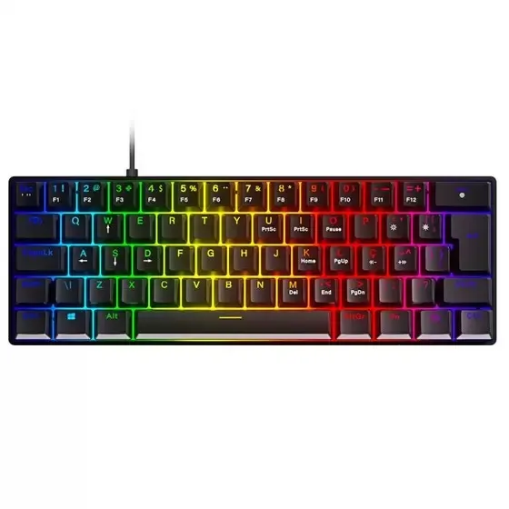  Teclado Mecânico 60% Pcyes Zot Black RGB Switch Blue - WZetta