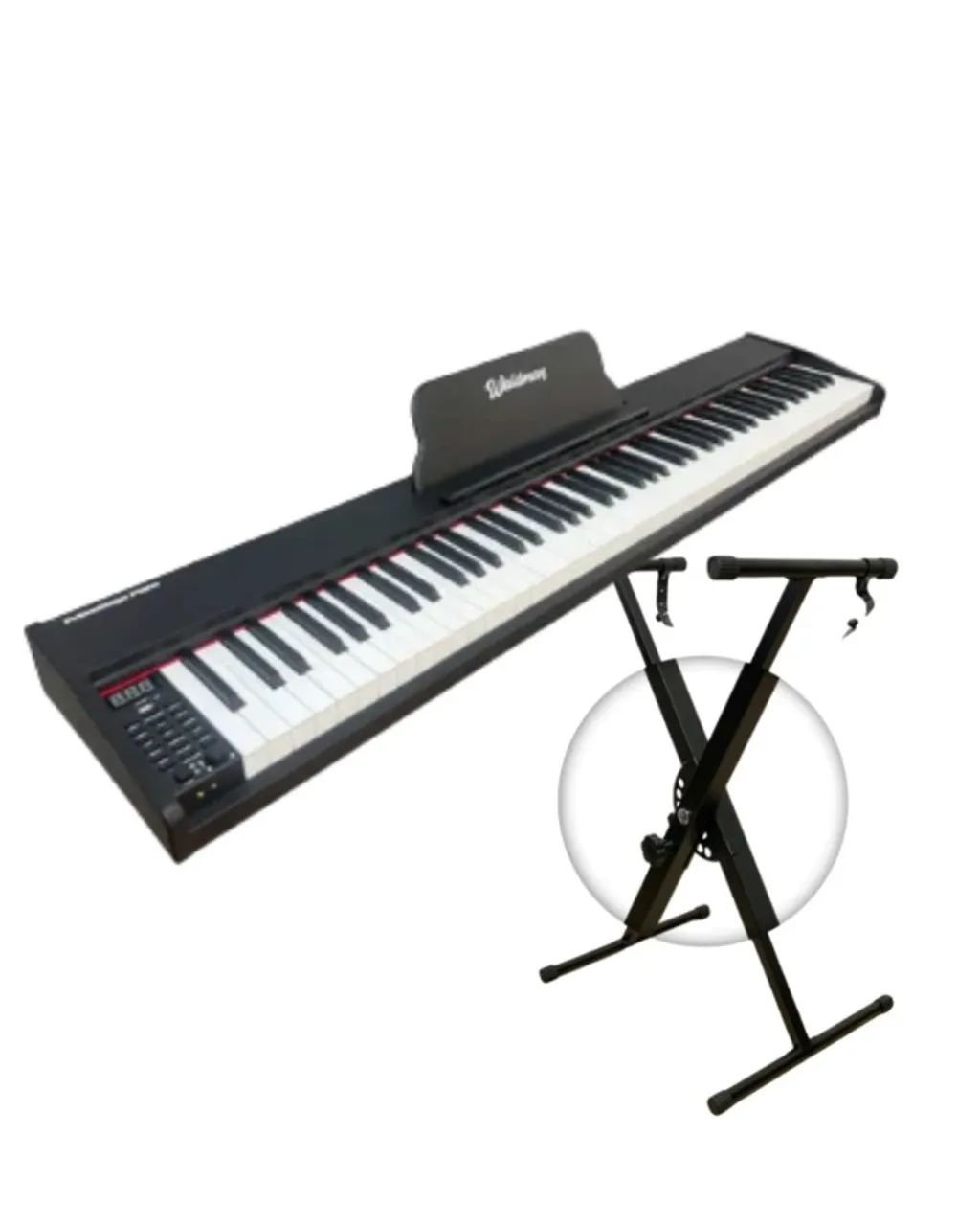 Piano Digital Waldman Stage WPS-88 + Suporte Estante Dupla Em X