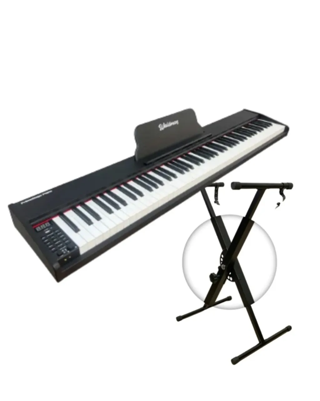 Piano Digital Waldman Stage WPS-88 + Suporte Estante Dupla Em X