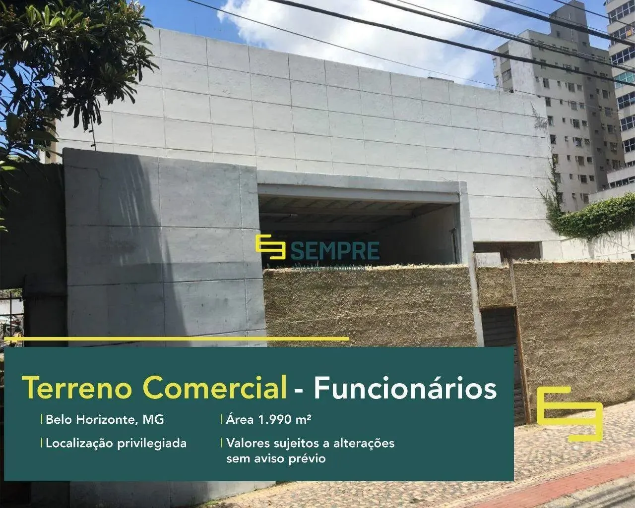 Terreno comercial para vender no Funcionários em BH