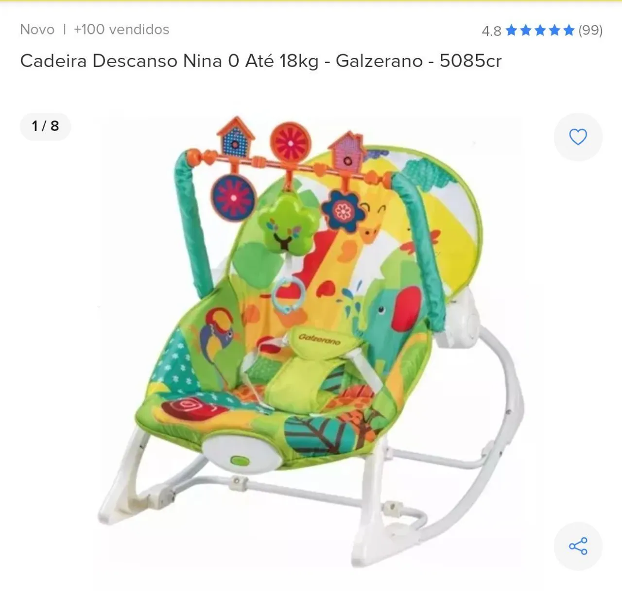 Cadeira Descanso Nina 0 Até 18kg - Galzerano