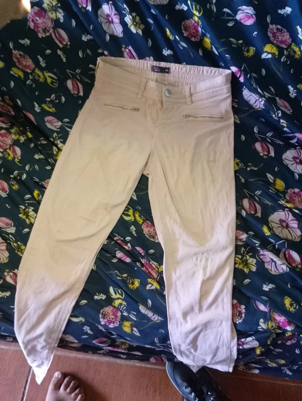 Calça Jeans Skinny Rosa Claro