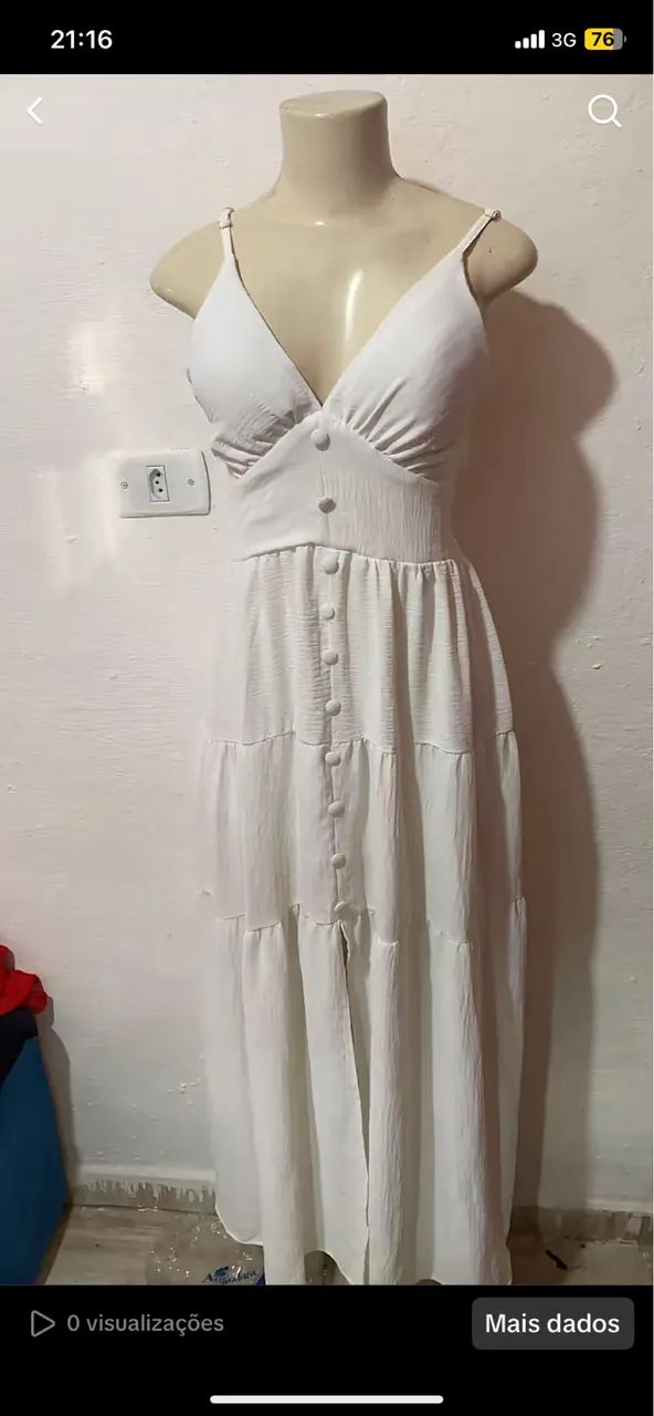 Vestido branco crepe - Foto 2