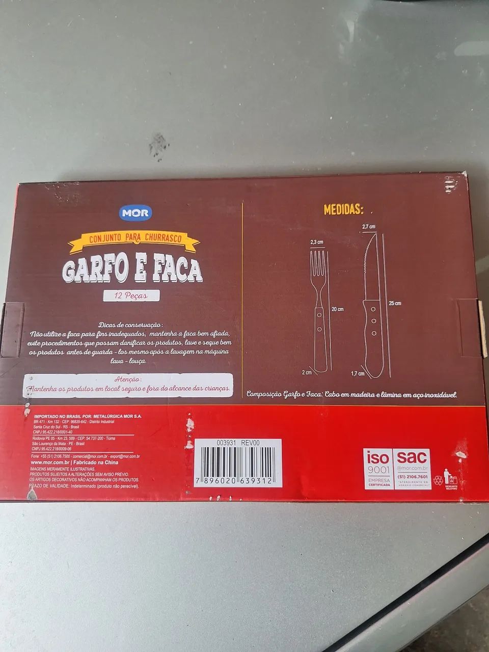 Conjunto Garfo e faca churrasco 12 peças Mor - Foto 3