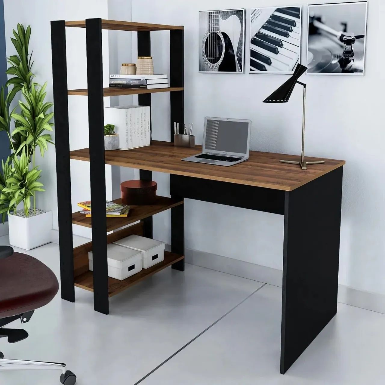 Escrivaninha com estante integrada e design moderno - Foto 2