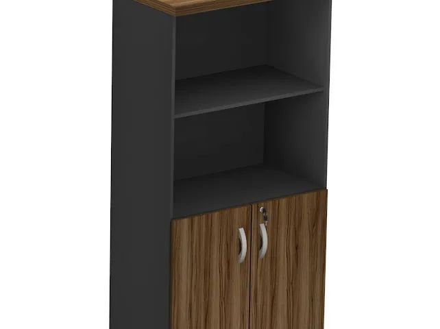 Armário Para Escritório Nogal Preto 1,59x0,80x0,42