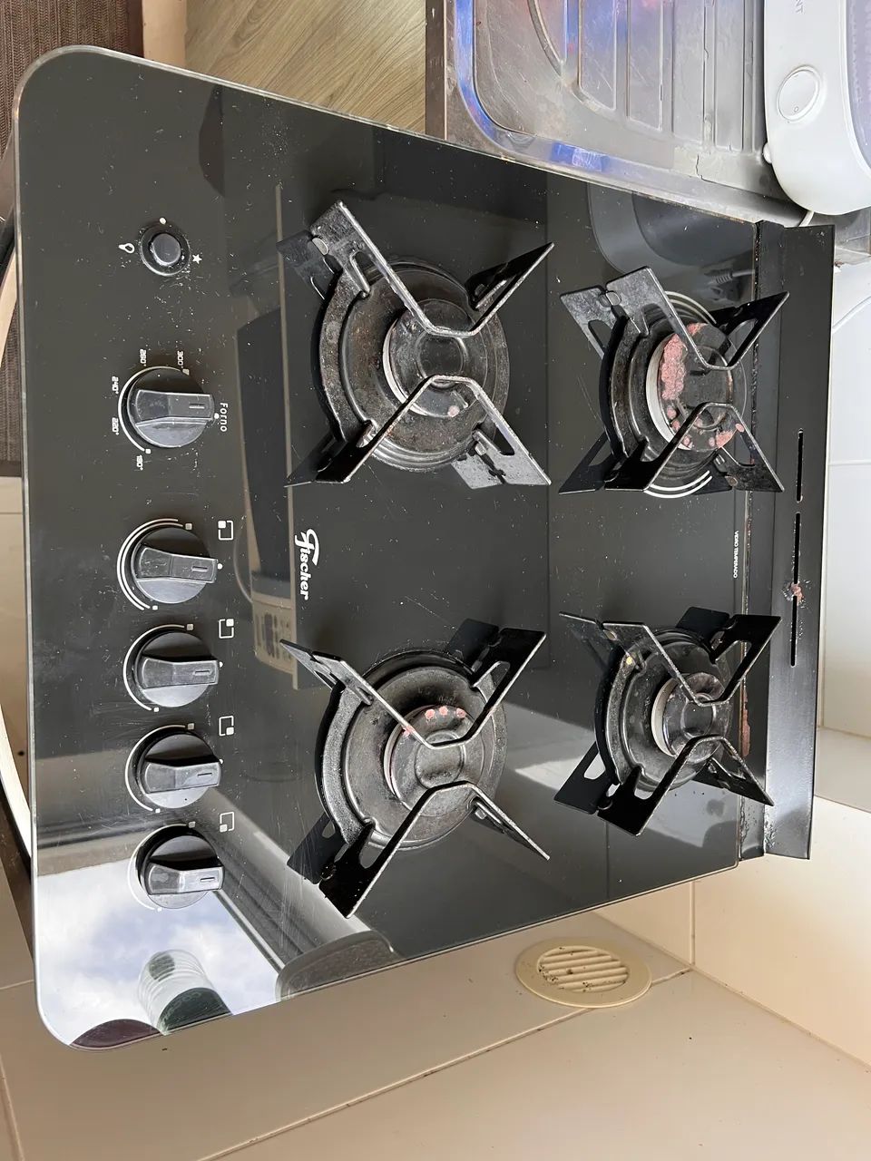 Fogão Fisher mesa de vidro 4 bocas Gran Cheff - Foto 4