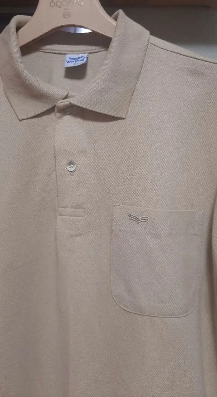 Polo Masculina Bege - Foto 2