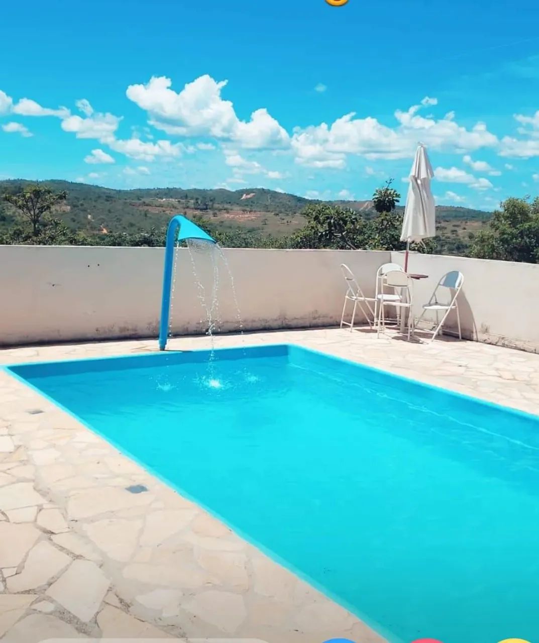 Casa com piscina em São José de Almeida com 2 qts, 2 bnhs, fogão a lenha. * 