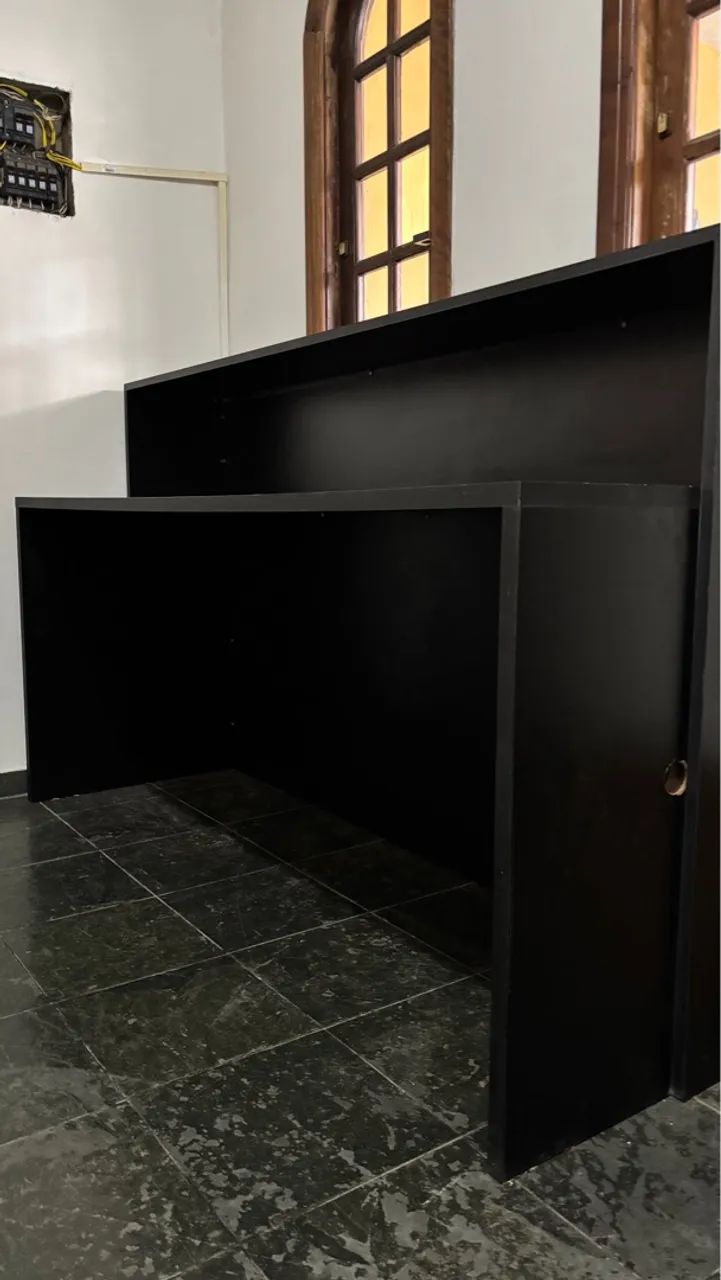 Balcão de escritório preto (MDF) - Foto 4