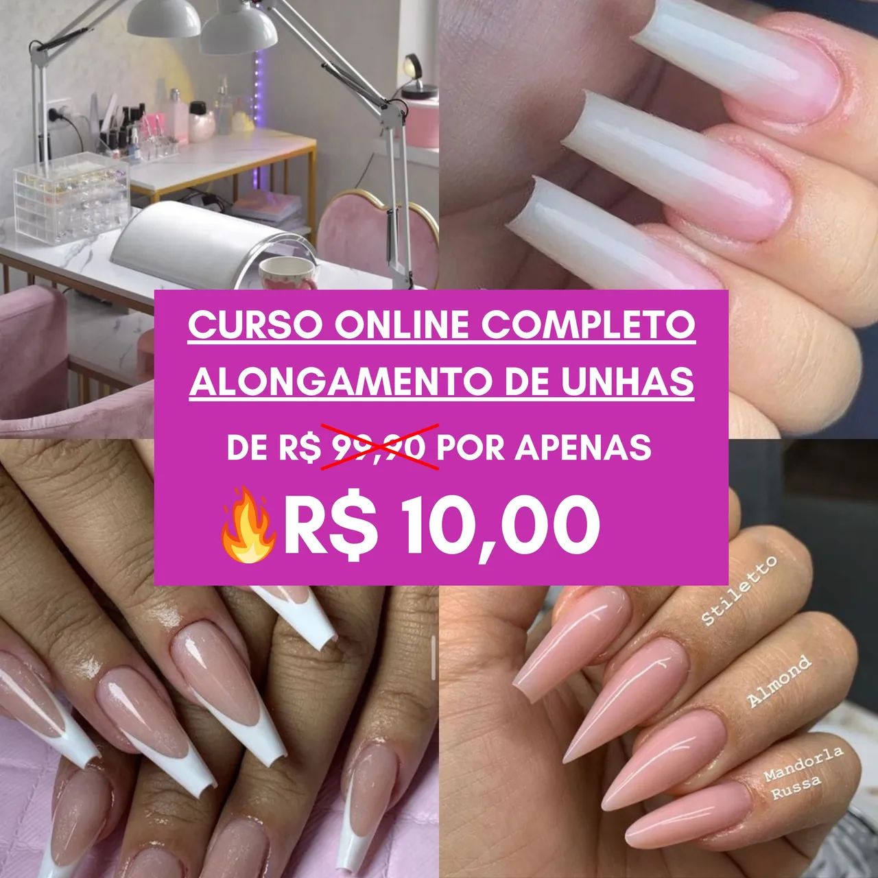 Curso Online Completo Alongamento de Unhas - R$ 10,00