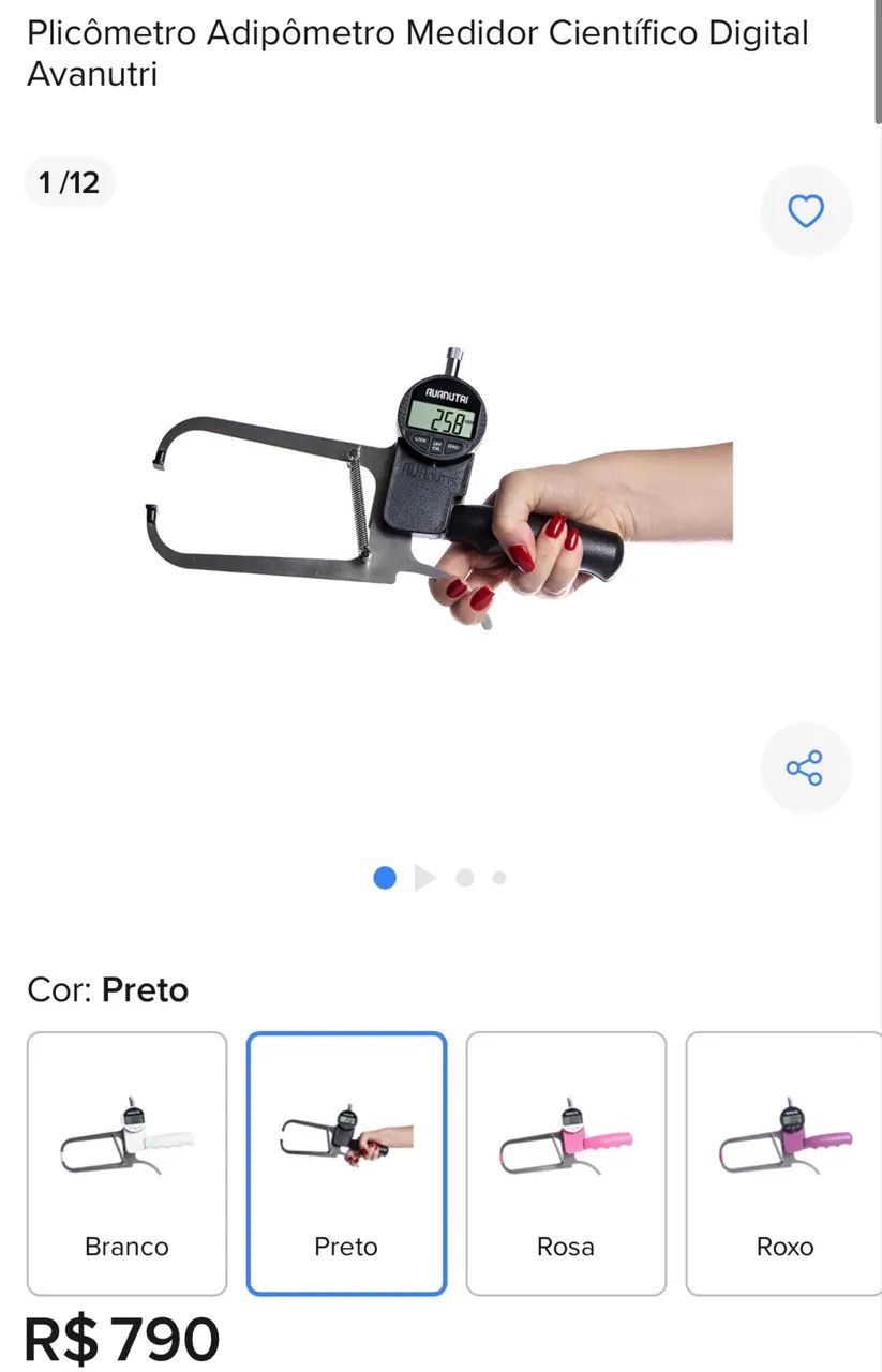 Vendo Plicômetro Adipômetro Medidor Científico Digital Avanutri - Foto 2